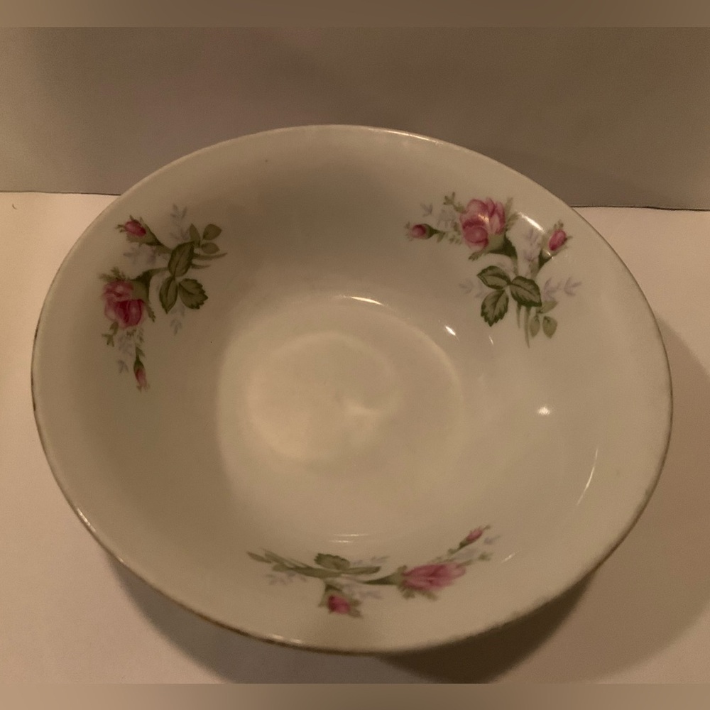 Vintage Haicheng China Pink Roses Cereal Soup Bowl Floral ShabbyChic